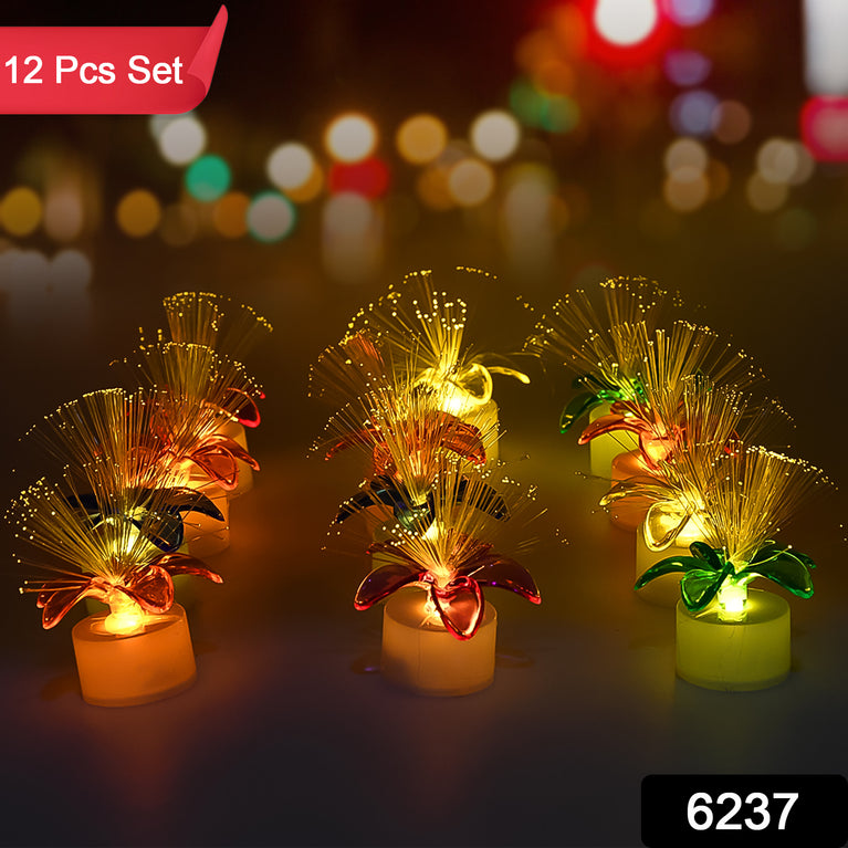 6237 Fiber Optic Light Mini Color Change Led Table Centerpieces Light Up Candle - Pack Of 12