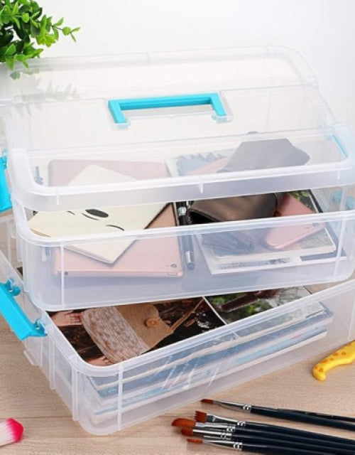 2 Layer Stack &Box Carry ,Transparent Rectangular Multi Utility Detachable