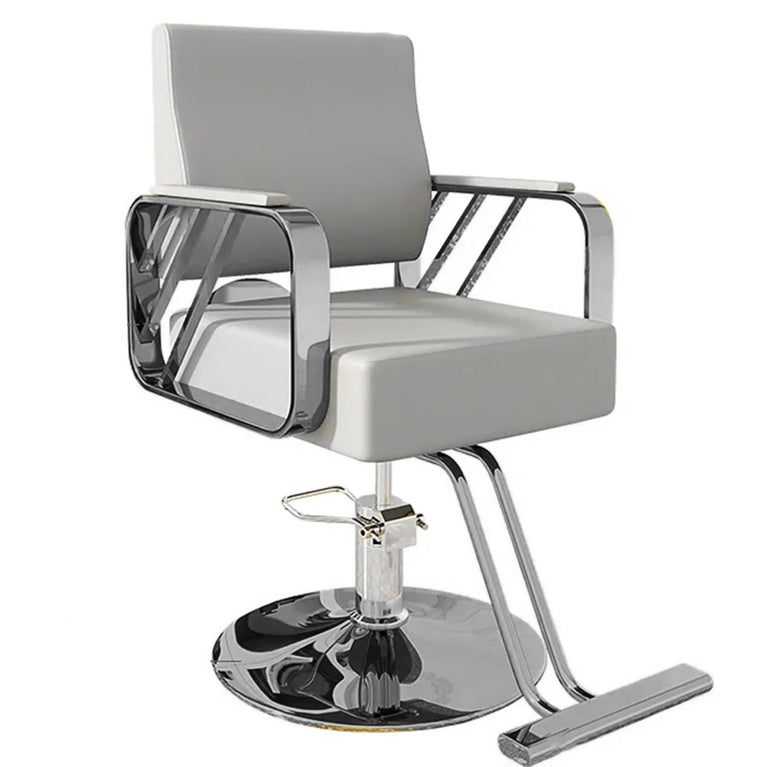 9362 Salon Chair Hydraulic Chair For Business Or Home Simplicity Barber Chair Salon Beauty Spa Shampoo Hair Professional Hydraulic Styling Chair (Silver 1 Unit )