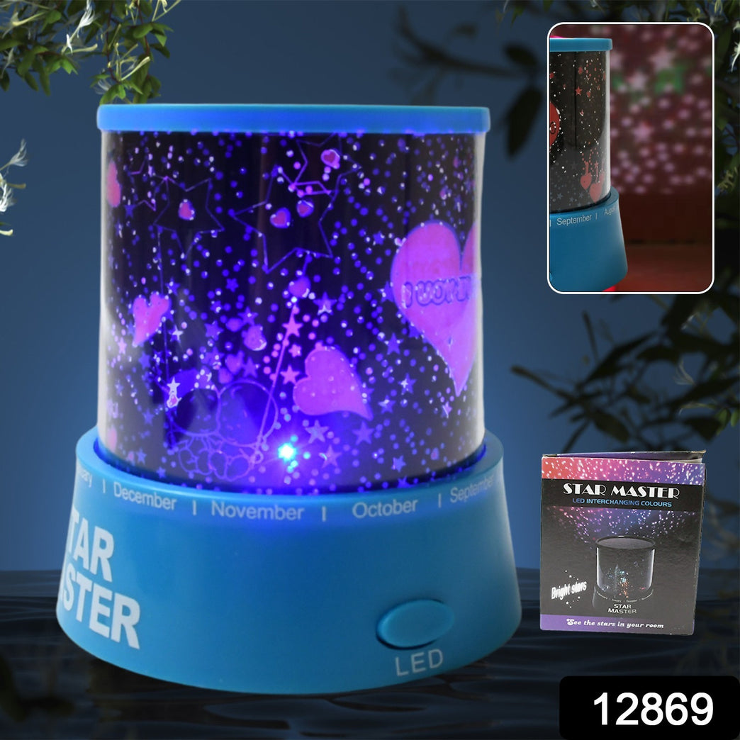 Led Projector Night Light Amazing Lamp 3 Battery Operated Lamps Rotation With The Music Function Master For Kids Bedroom Home Decoration Nightromantic Gift (Battery Not Included 1 Pc)