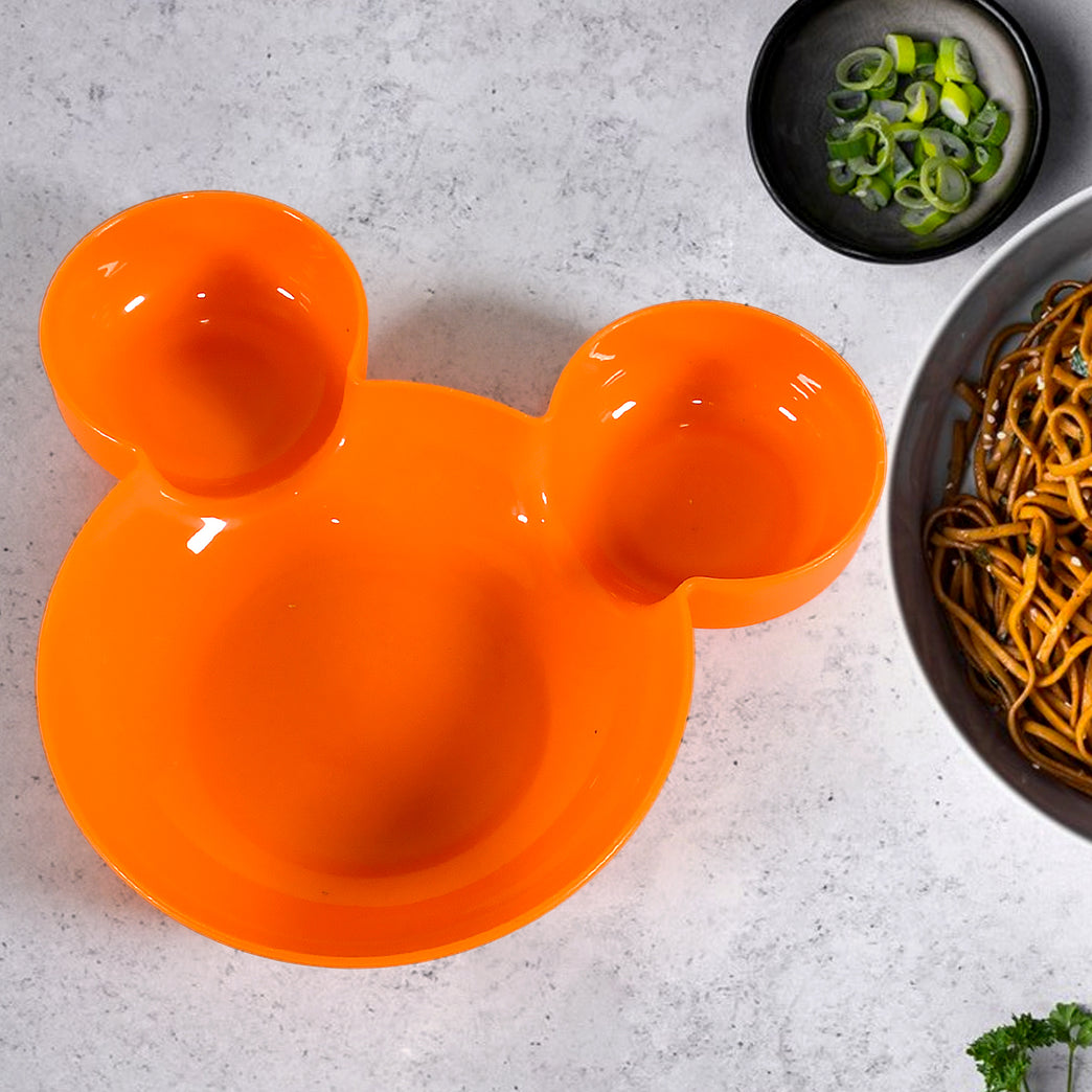 5624 Mickey Mouse Shape Plates For Kids Bpa Free Unbreakable Childrens Food Plate Kids Bowl Fruit Plate Baby Cartoon Bowl Plate Tableware (1 Pc)