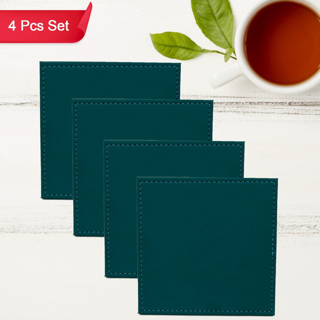 Square Tea Coaster - Dining Table Decor Accessories - Coaster For Dining Table For Hot Pots Coasters For Cups Durable And Long-lasting Leather Coffee Table For Home Or Office Use (1 Pc 4 Pc)