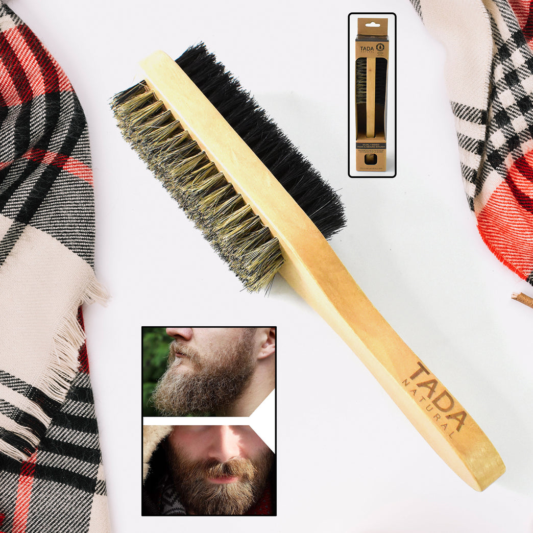 2 In 1 Dual Side Hair Bristle Beard Brush For Men Beard Comb (1 Pc)