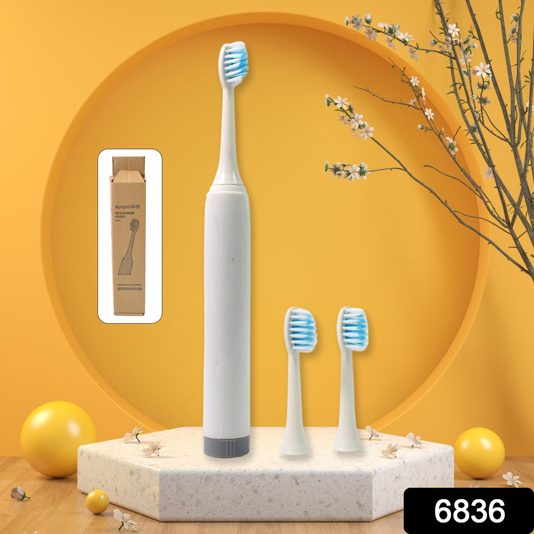 Electric Toothbrush For Adults With 3 Toothbrush Head (1 Pc Battery Not Included)
