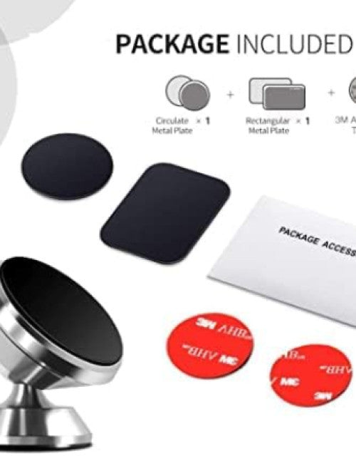 360 Degree Rotating Magnetic Mobile Holder Aluminium Metal Portable for Car, Office, Desk, Home and Table