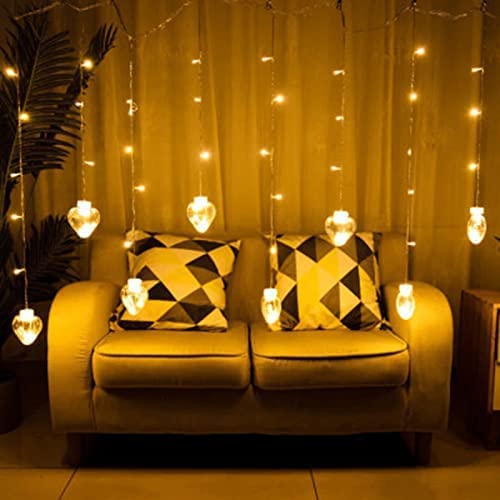 3387 8 Feet 12 Wish Ball String Led Lights With Color Box For Home Decoration Diwali Wedding Led Christmas Light Indoor And Outdoor Light Festival Decoration (Wishing Ball Warm White)