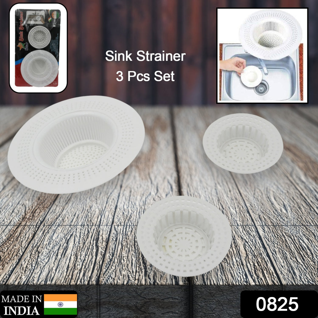 0825 Plastic Sink Strainer For Kitchen Basin Strainer Waste Filter Jali Basin Strainer Sink Jali Waste Filter Cup Sink Mesh Filter Plastic Drain Strainer (3 Pcs Set)