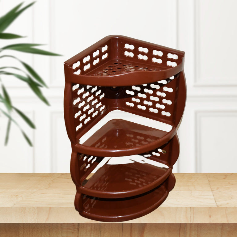 3639 Multi Purpose Plastic Corner Rack A Stylish Storage Shelf For Kitchen Living Room Bathroom (1 Pc 3 Layer )