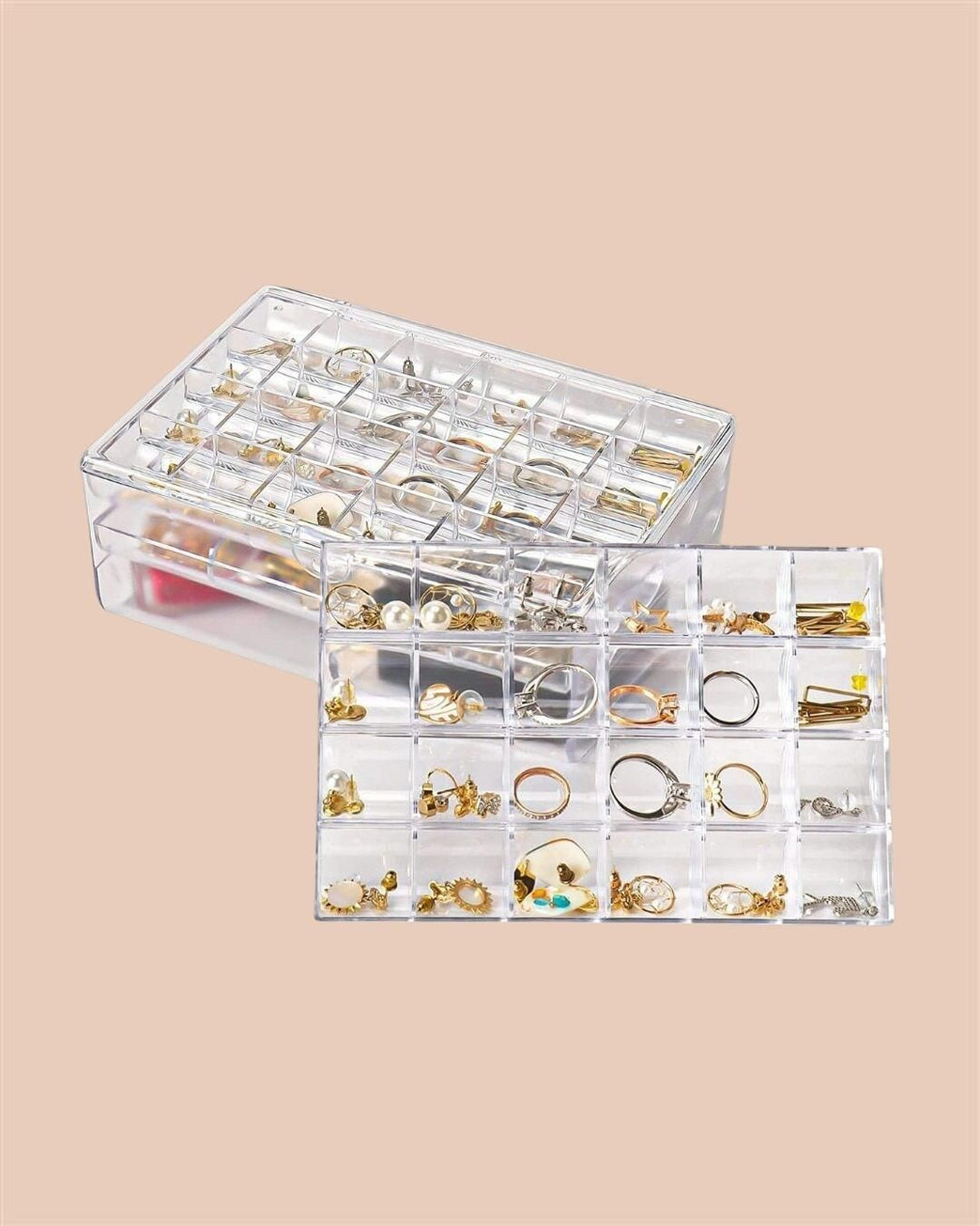�24 Grid Plastic Accessories Storage Box Jewelry Storage Organizer Storage Box