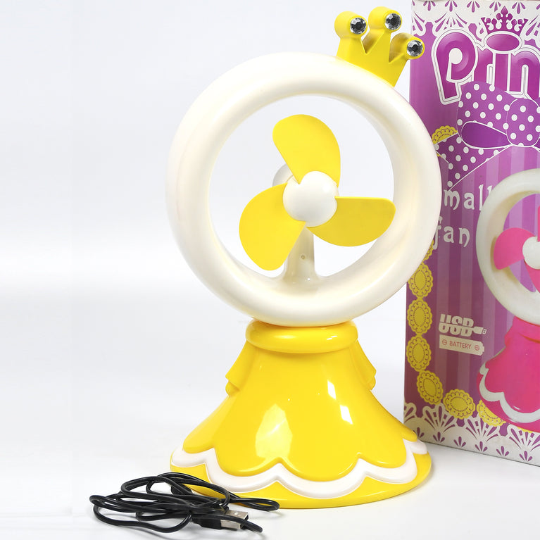 7715 Princess Portable Fan Bright Color Desktop Office Usb Battry Operate Fan (Battery Not Include)