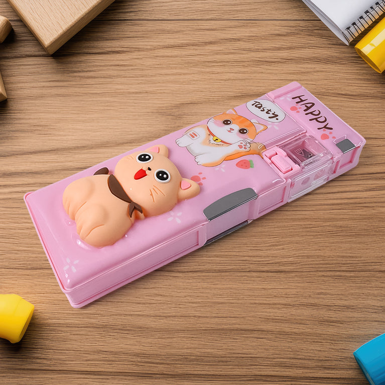 Magnetic Pencil Case Compass Box With Sharpener (1 Pc)