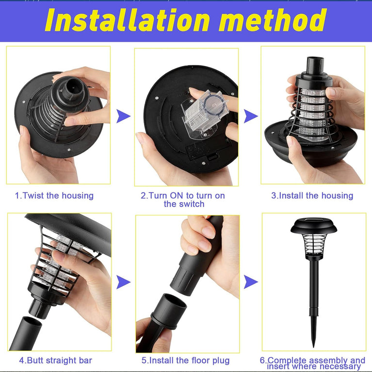 Medium Garden Solar Powered Led Mosquito Trap Bug Zapper (1 Pc)