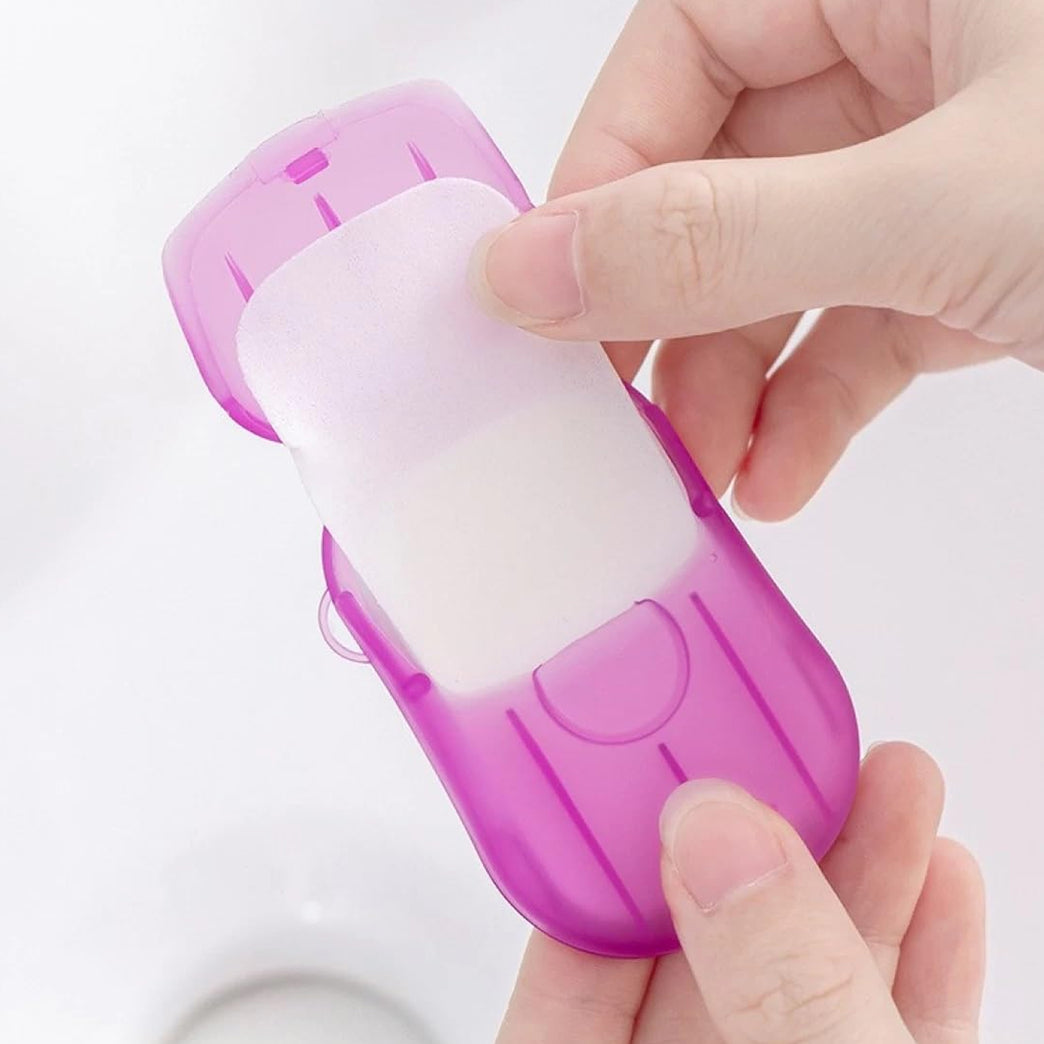 Portable Easy Carry Travel Paper Soap Sheet With Mini Box (20 Sheets In A Pack Approx Mix Color)