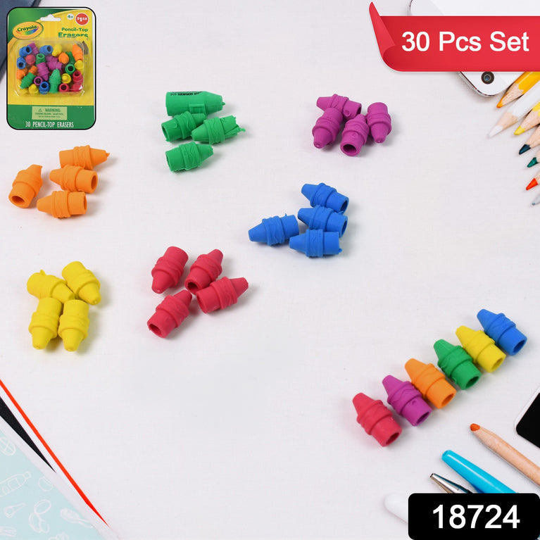 Pencil Top Eraser Rubber Erasers (1 Pc Mix Color)