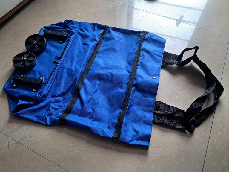 Foldable Light Weight Polyester Shopping Trolley Bag for Vegetables, Grocery, Travel Dual Wheel Waterproof Trolley Bag (Multicolor)