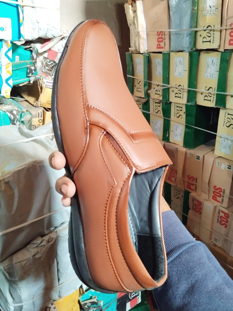 Men's Tan Formal Synthetic Leather Loafers