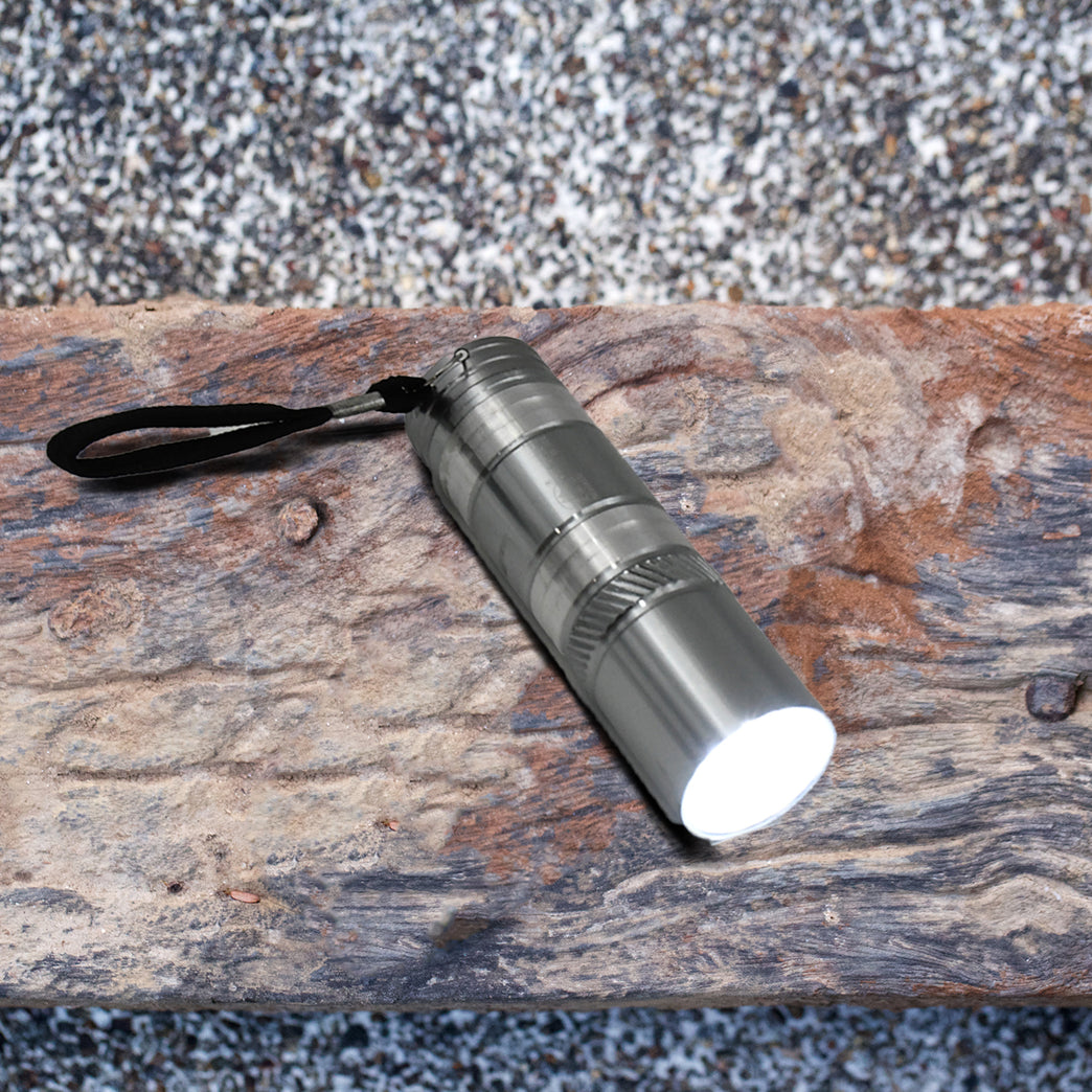 Portable Mini Torch Flashlight 9 Led Powerful High Lumens Pen Light Easy To Carry Portable Pocket Compact Torch For Emergency 3 Battery Operated (Battery Not Included 1 Pc)