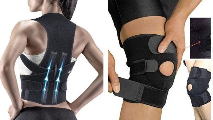 Combo Of Adjustable Knee Cap Support Brace for Knee & Posture Corrector Therapy Shoulder Belt