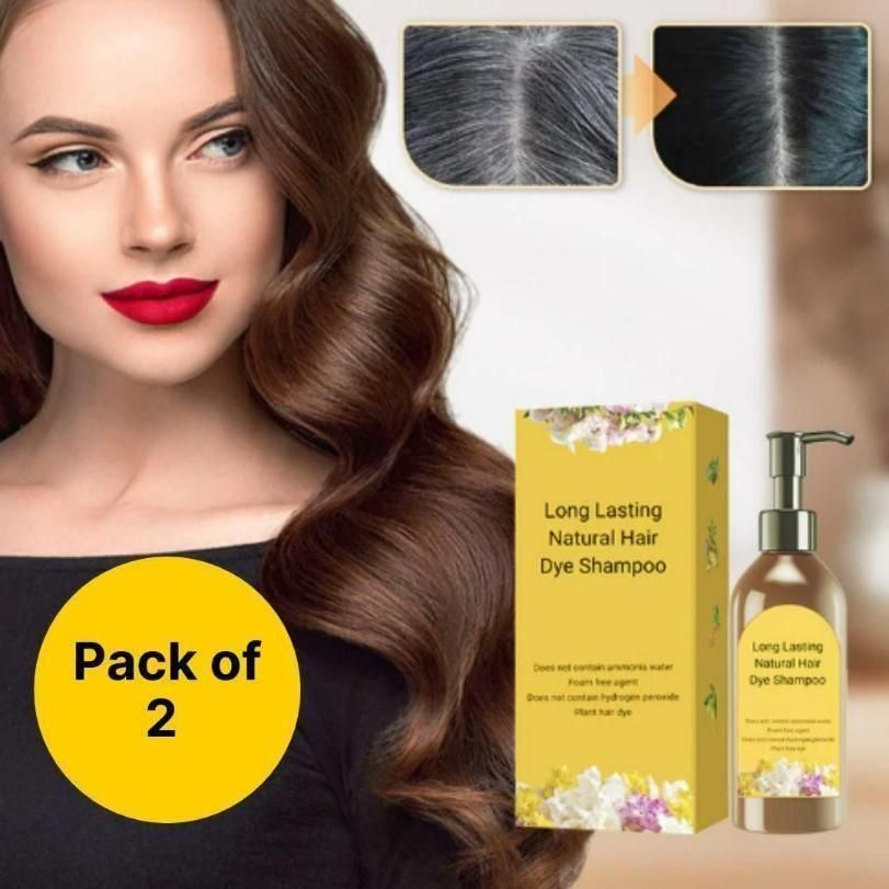 Long Lasting Natural Hair Dye Shampoo 100ML each (Pack of 2)