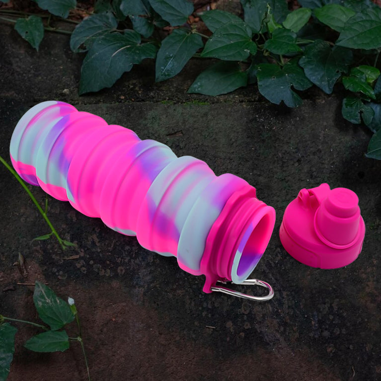 Silicone Foldable Water Bottle (1 Pc 24 Cm Foldable 500 Ml)
