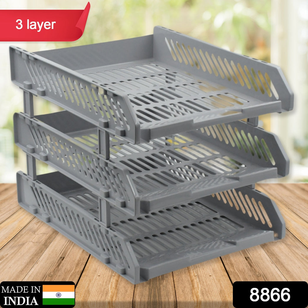 8865 File Cabinets Storage Rack Magazine Newspaper Rack Filing Cabinet Four-layer File Rack Stacking Rack Desktop File Storage Rack Office Data File Rack Drawer Type Classification Cabinet Desktop File Holder Organizer For Office (4layer 3 Layer)