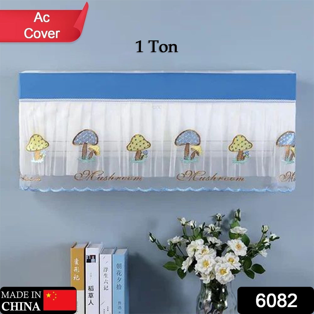 6082 Ac Cover Air Conditioning Dust Cover Folding Designer Ac Cover For Indoor Split Cover Washable Foldable Dustproof Cover ( Approx 1 Ton Mix Design 1 Pc)