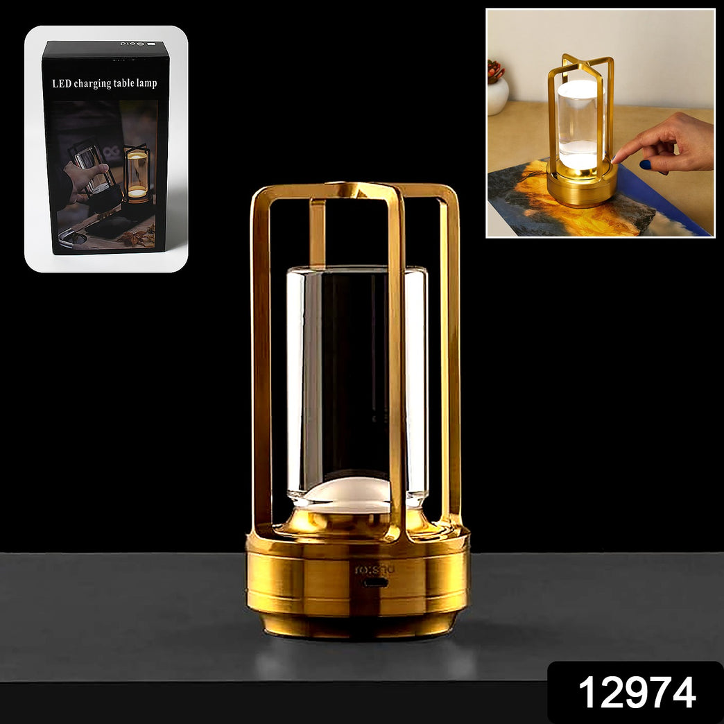 12974 Crystal Lantern Lamp Crystal Lantern Table Lamp 3 Colors Rechargeable Cordless Led Lights For Restaurant Bedroom Lights (1 Pc)