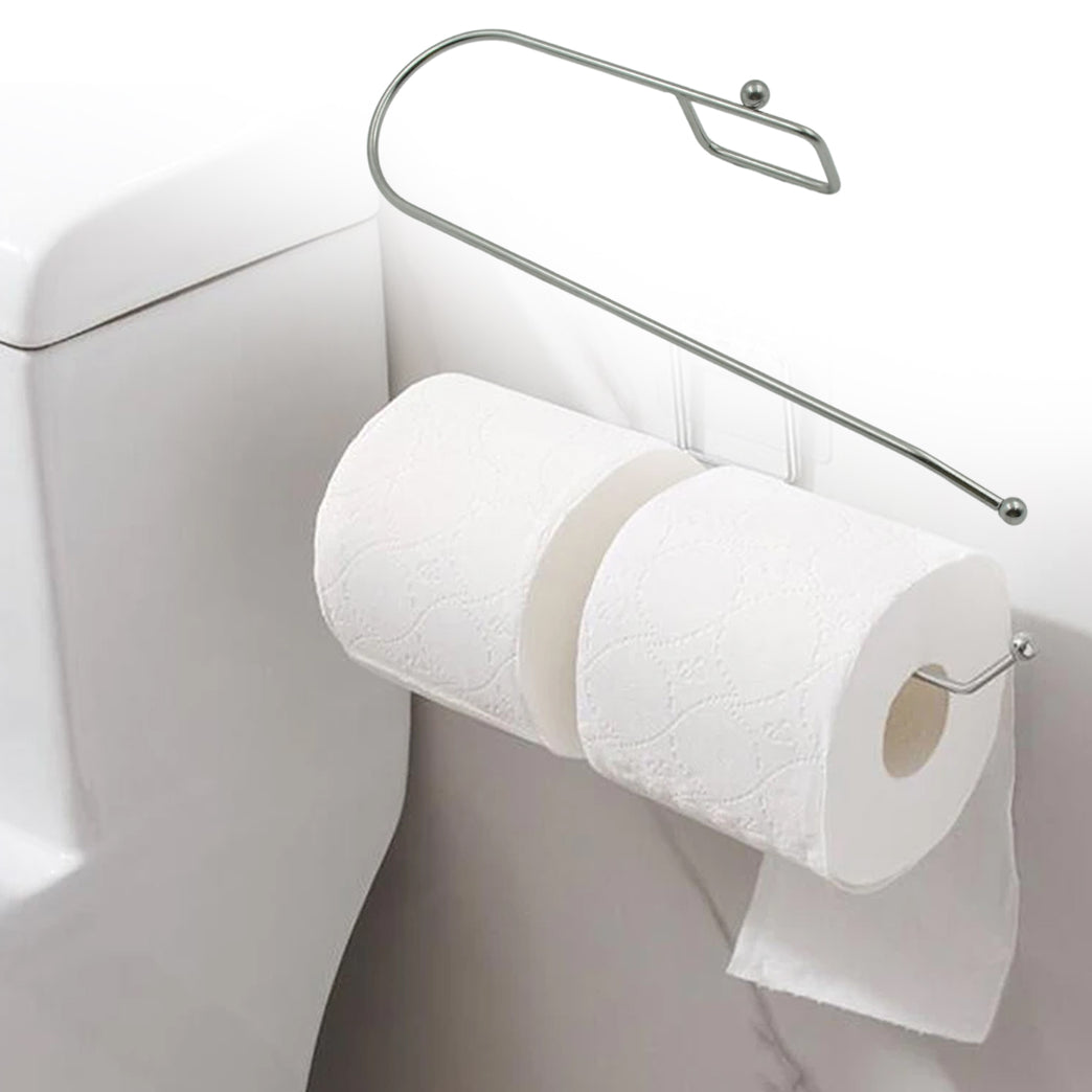 9385 Stainless Steel Drill Free Self-adhesive Paper Roll Holder Tissue Paper Stand Towel Bar Hanger Kitchen Towel Holder For Kitchen Bathroom Toilet (Pack Of 1)