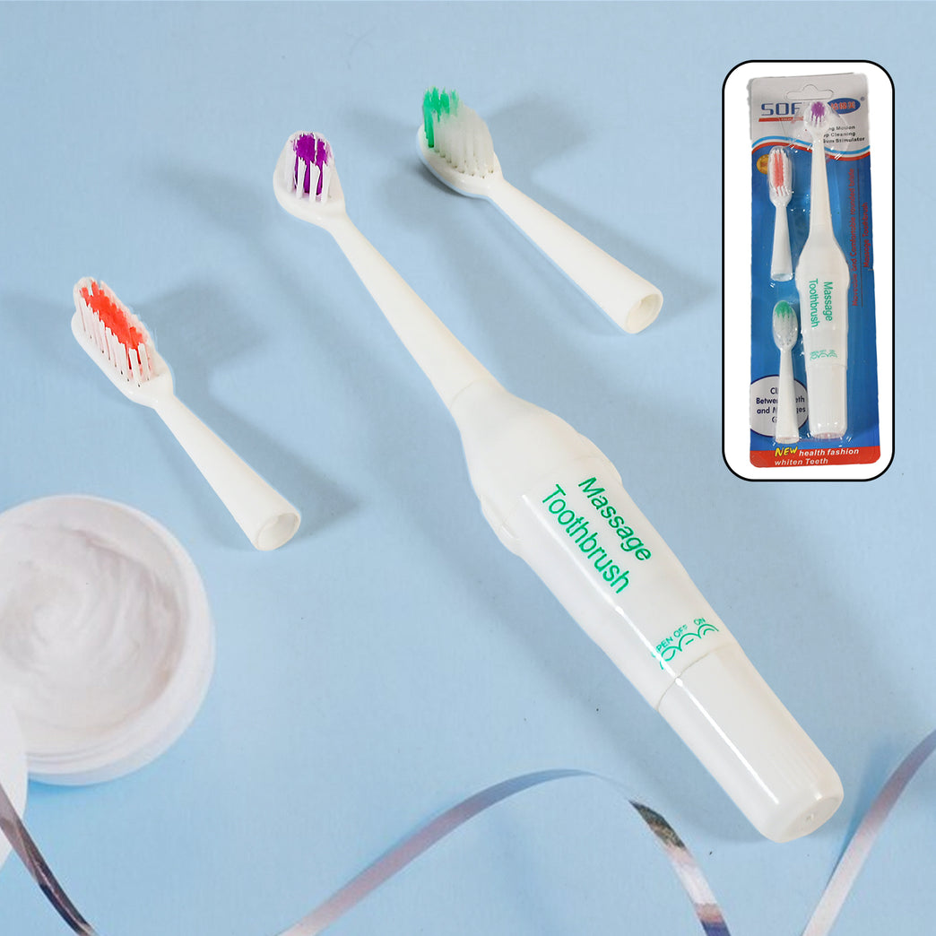 7324 Electric Toothbrush For Adults And Teens Electric Toothbrush Battery Operated Deep Cleansing Toothbrush With Extra Brush Heads (Battery Not Included)