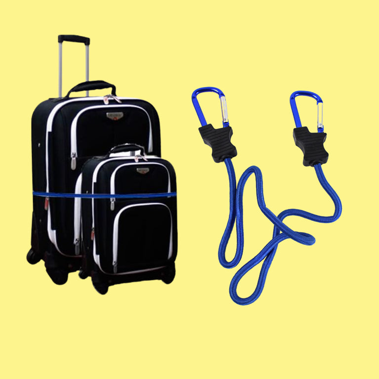Carabiner Bungee Cords With Hook Tie Downs Luggage Strap Carrying Bag Secure (1 Pc Mix Color)