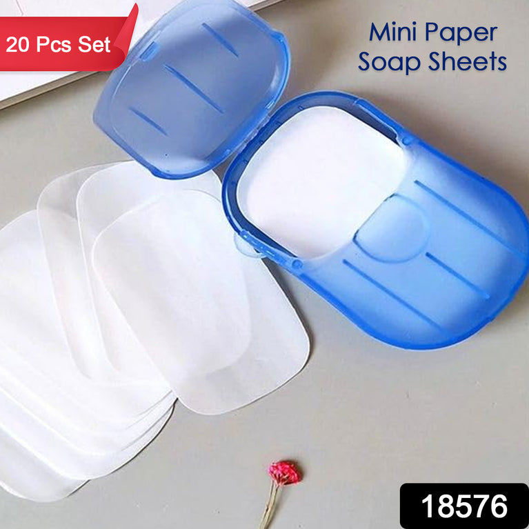 Portable Easy Carry Travel Paper Soap Sheet With Mini Box (20 Sheets In A Pack Approx Mix Color)