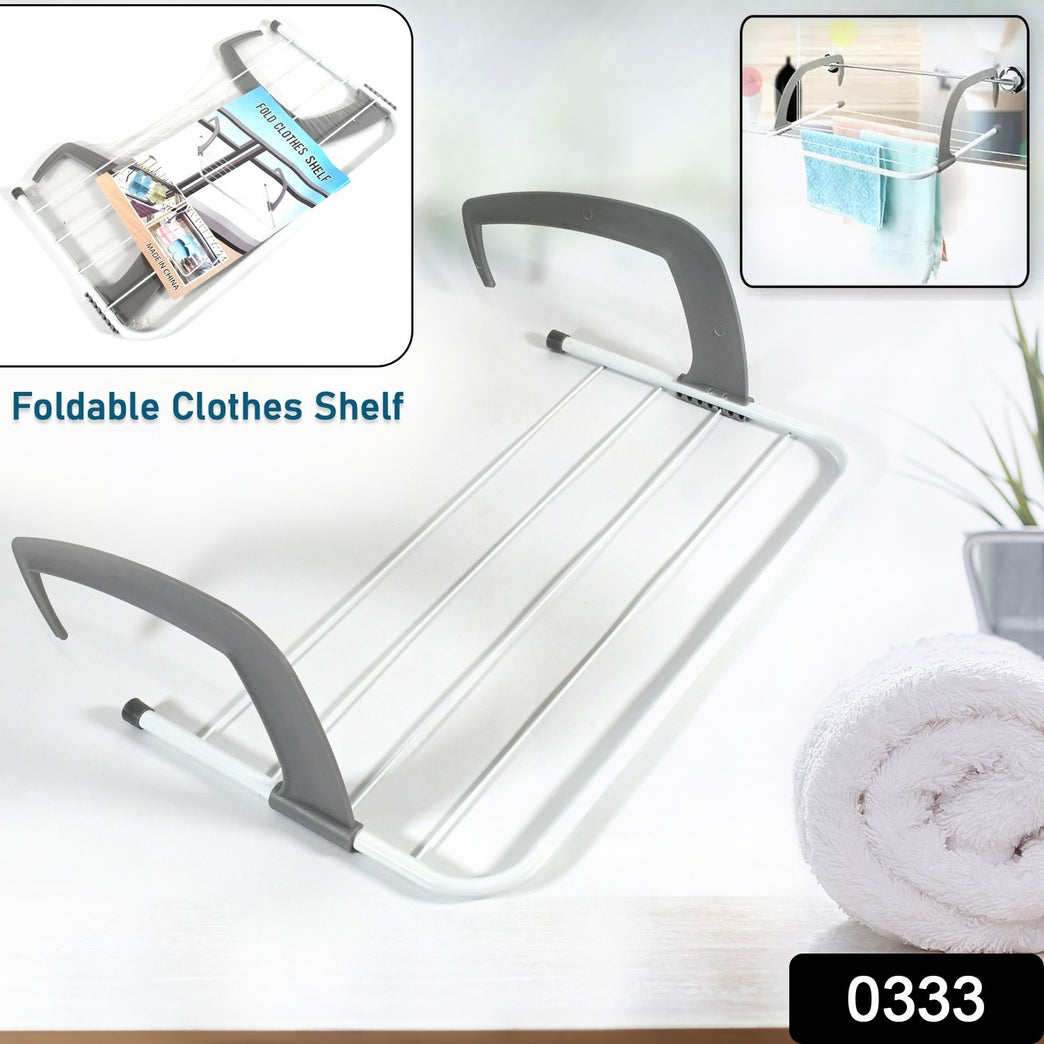0333 Metal Steel Folding Drying Rack For Clothes Balcony Laundry Hanger For Small Clothes Drying Hanger Metal Clothes Drying Stand Socks And Plant Storage Holder Outdoor Indoor Clothes-towel Drying Rack Hanging On The Door Bathroom