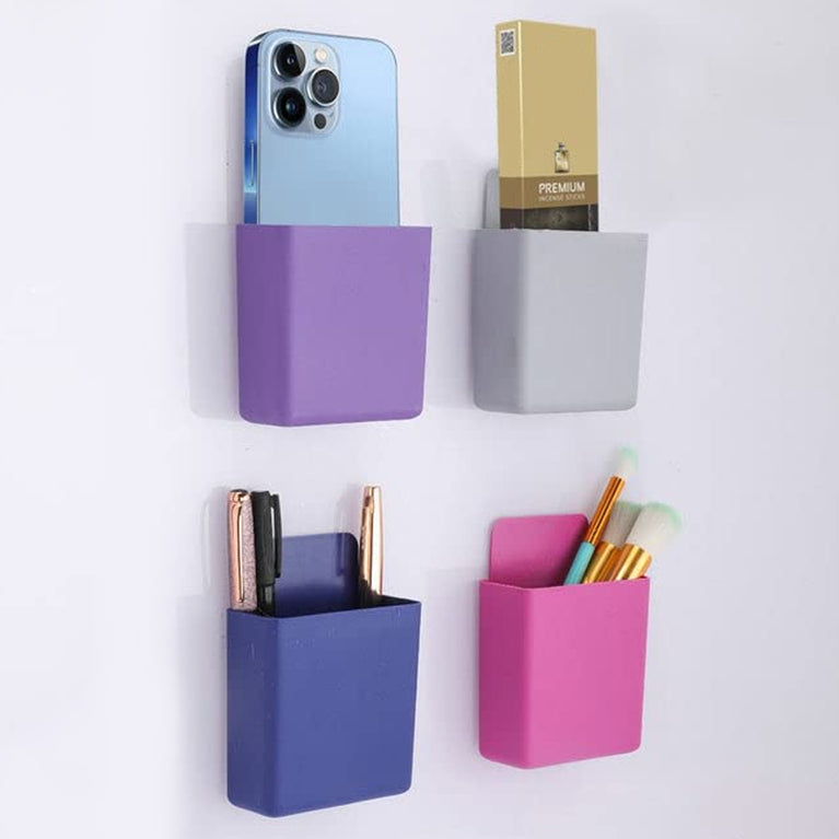 8485 Multipurpose Plastic Wall Mounted Remote Mobile Holder Stand (Pack Of 4)