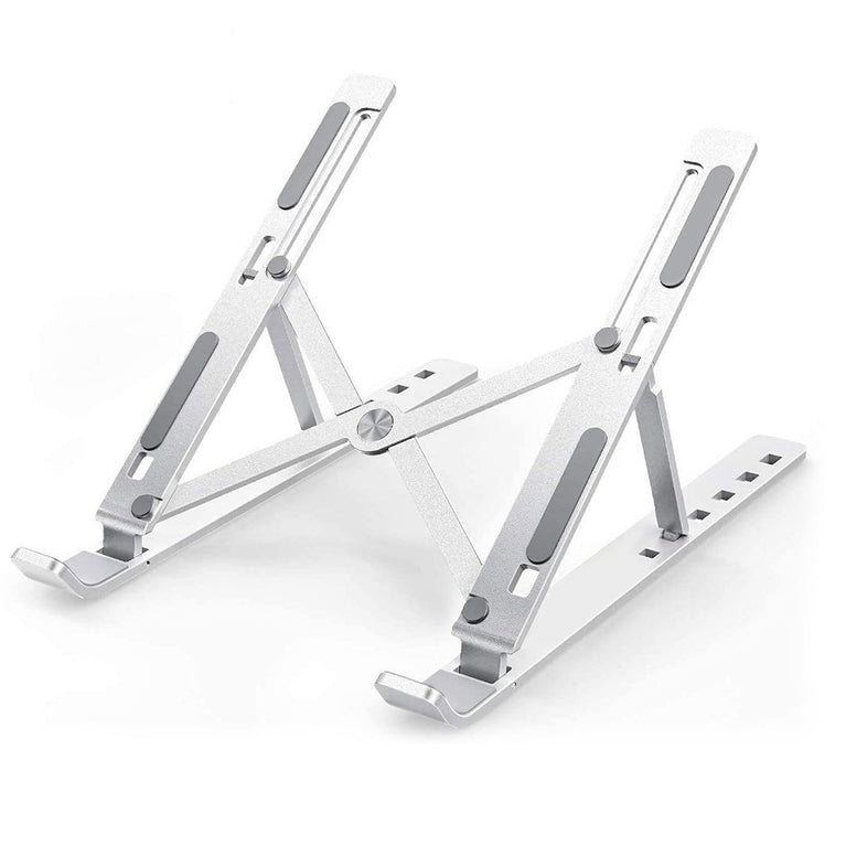 12874 Laptop Stand For Desk Metal Portable Laptop Stand With 6 Adjustable Angles Laptop Riser Phone And Tablet Stand Compatible For All Laptop