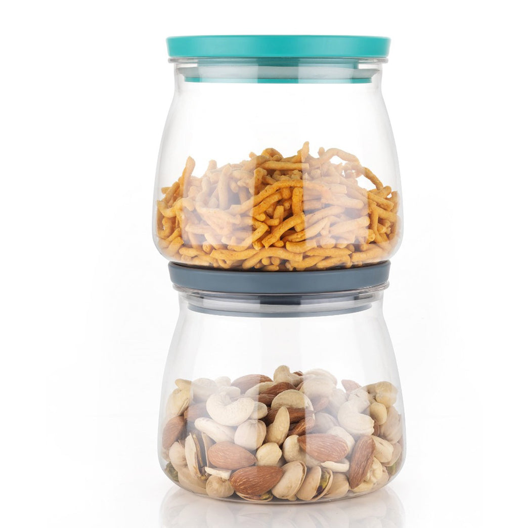 2286 Matka Shaped Jar With Air Tight Leak Proof Lid (Multicolour) (Set Of 6) (900ml)