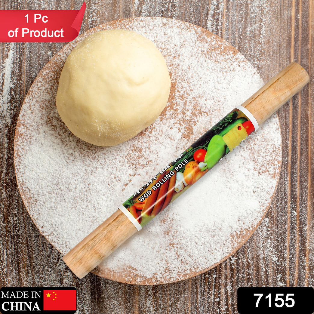 7155 Wooden Pin For Baking Wooden Belan For Chapati Roti Paratha Puri Papad Wooden Rolling Pin Roller Thick Size Chapati Roller Wooden Chapathi Rolling Pin Wooden Belan For Kitchen