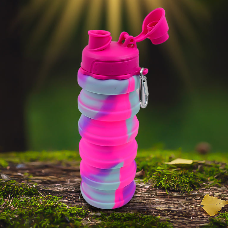 Silicone Foldable Water Bottle (1 Pc 24 Cm Foldable 500 Ml)