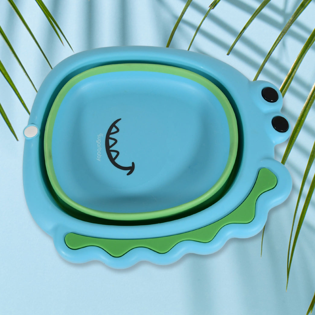 17513 Frog Shape Wash Basin Space Saving Multi Function Foldable Baby Wash Basin Easy Clean Lightweight Thicken For Washing Face For Home (3331cm 1 Pc)