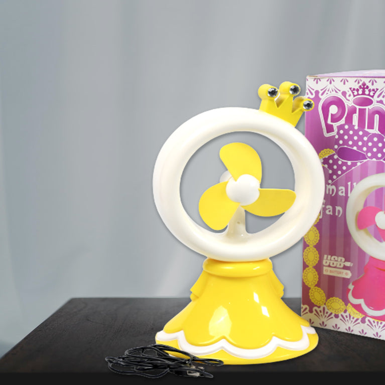 7715 Princess Portable Fan Bright Color Desktop Office Usb Battry Operate Fan (Battery Not Include)
