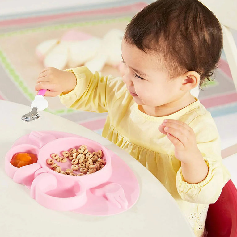 5209 Silicon Micky Plate And 1 Spoon 1 Fork Card Paking ( 1 Pc Product)