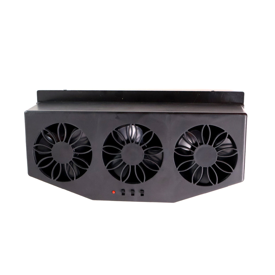 Triple Fan Solar Powered Car Exhaust Ventilation System With Usb Charging
