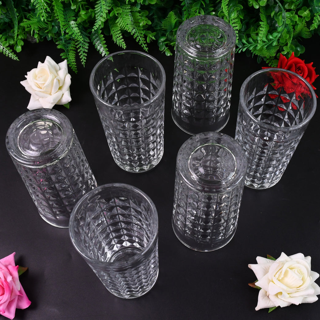 Glass Tumbler Juice Glasses And Transparent Water Glasses Big Size (6 Pcs Set 278 Ml)