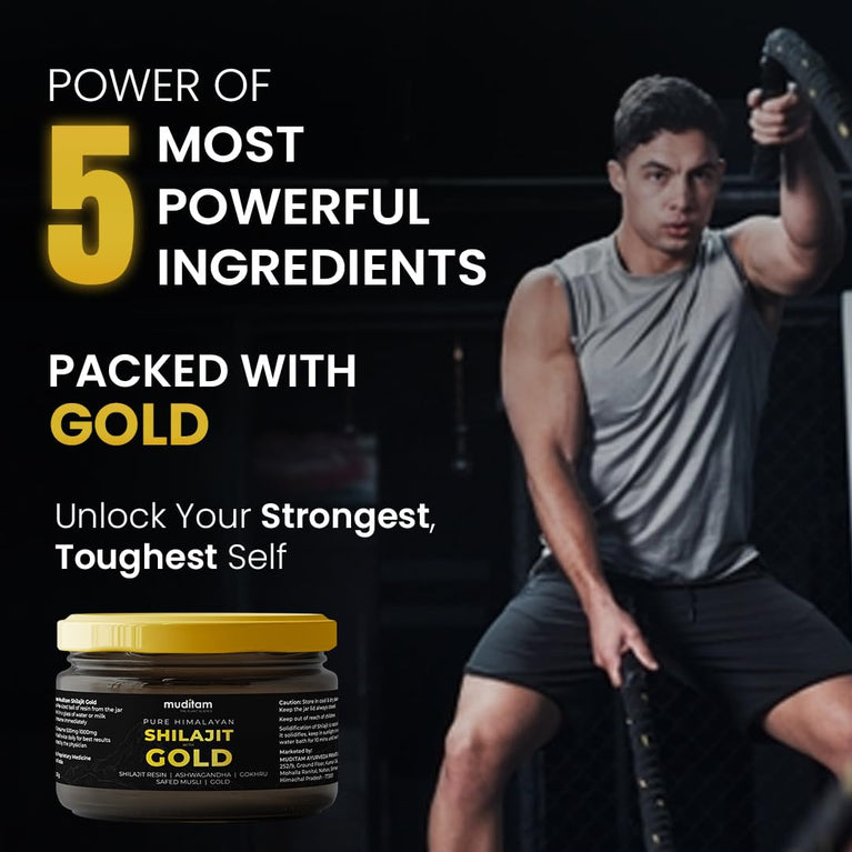 Himalayan Shilajit Gold Resin 20g Helps Improve Stamina Contains Gold