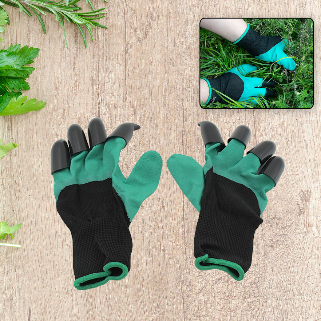 0719 Heavy Duty Garden Farming Gloves- Abc Plastic Washable With Hand Fingertips Abs Claws For Digging Planting Gardening Tool For Home Pots Agriculture Industrial Farming Work Men Women (1 Pair)