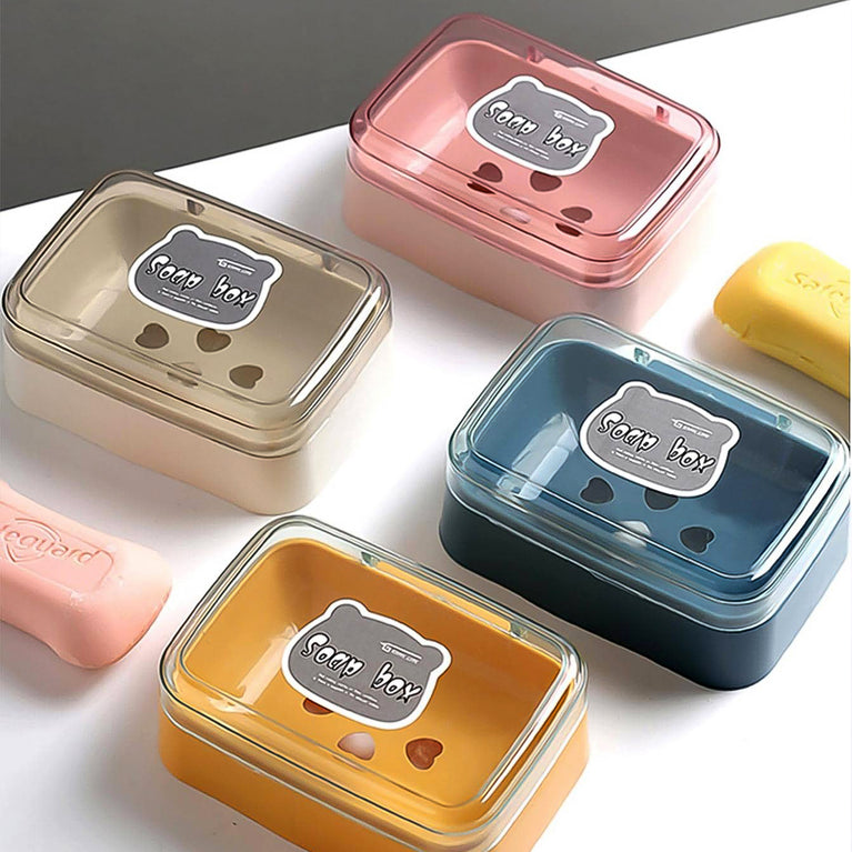 Plastic Soap Dish Portable Plastic Self Draining Soap Holder (1 Pc Mix Color)