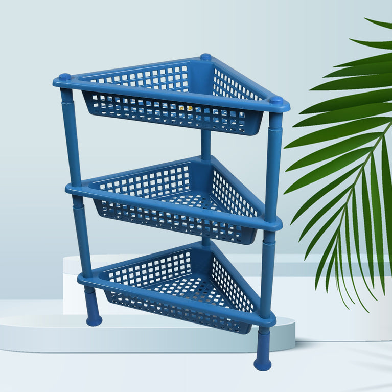 2812 Triangle Storage Plastic 3-tier Rack Shelf For Kitchen Living Room Bathroom Office