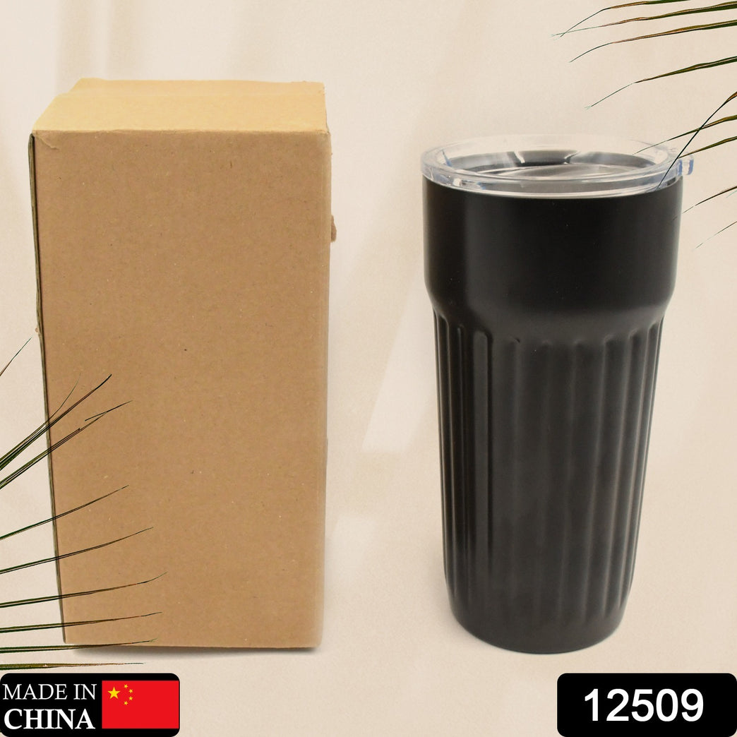 12509 Stainless Steel Vacuum Insulated Insulated Coffee Cups Travel Mug Car Coffee Mug With Lid Reusable Thermal Cup For Coffee Car Travel Beach Camping Hiking Hunting Fishing Drinks Coffee Tea (1 Pc)