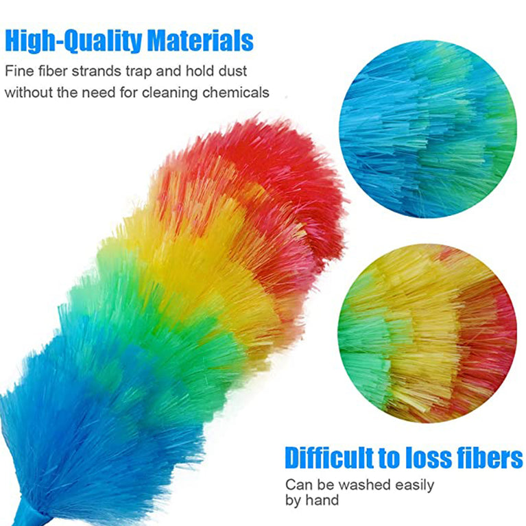 6321 Colorful Feather Duster Microfiber Duster For Cleaning Dusting Stick Dusting Brush