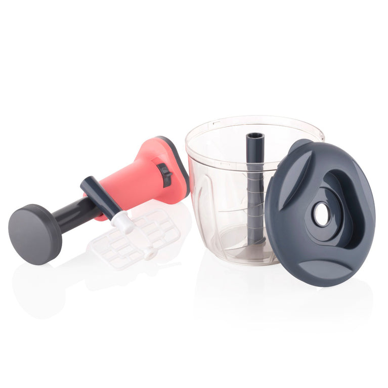 5368 1100 Ml 2 In 1 Push Up Chopper With Blender Affixed With 6 Sharp Blade Vegetable And Fruit Cutter With Easy Push And Chop Button