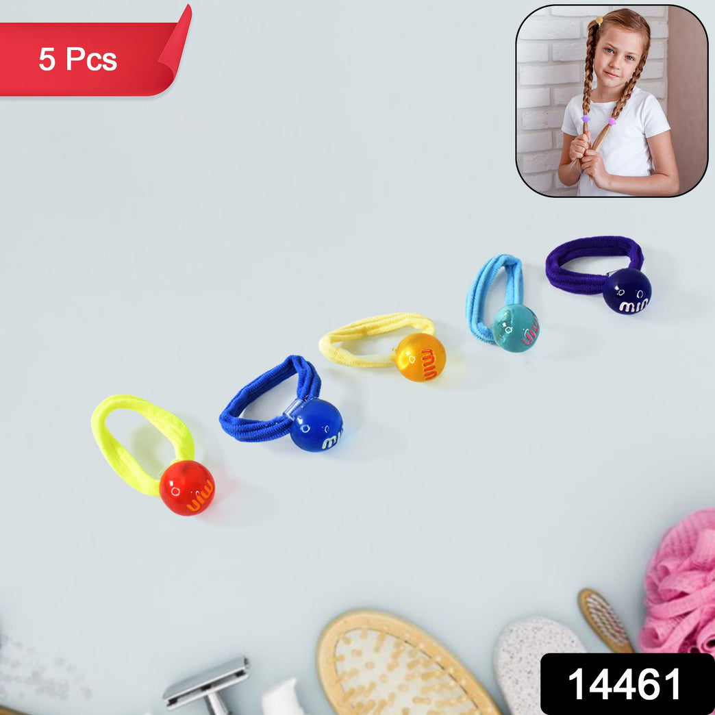 Small Ball Elastic Hairbands (Pack Of 5 Multicolour)